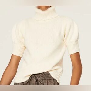 Adam Lippes Cream Puff Sleeve Sweater
